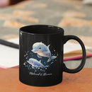 Custom Name Xmas Animal Cup, Cute Dolphins Swimming Design Mug 11oz 15oz, Customized Christmas Dolphins Black Cup, Personalized Animal Lover Coffee Mug, Gift For Newlyweds, Close Friend by CozyNest Decor