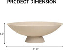 Decorative fruit bowl for Home Decor Large Modern Handicraft Key Bowl for Entryway Table Stylish Centerpiece Purse Bowl Pedestal bowl for Kitchen Counter Coffee Table(Artificial Stone Beige) by CozyNest Decor