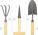 Japanese Gardening Tools Set, 3 Pcs Garden Tools Set, Nickel Plated Stainless Steel Heavy Duty Gardening Tools Kit, Hand Trowel, Dibble and Hand Rake by GreenHaven Gardens