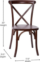 EMMA + OLIVER 2-Pack Walnut X-Back Chair by CozyNest Decor