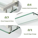 Alise Glass Shelves for Bathroom Wall, Tempered Glass Bathroom Shelf Wall Mounted, Modern Space Saving Floating Shelves 12 inch, Brushed Nickel by CozyNest Decor