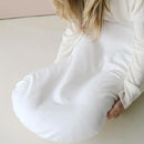 Baby Lounger - Snuggle Cozy Me Infant Lounger for Newborns | Flannel Cover, Breathable Soft, Portable Awake-Time Pad, Essential Baby Gift - White by TinyTreasures Baby Boutique