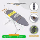 Xabitat Full Size Ironing Board 57" X 15" with Wall Mount Hanger, Full Metal Construction Iron Board, Built in Iron Caddy, Heat & Scorch Resistant Fabric, Cord Holder, Anti-Skid Feet, Heavy Duty by CozyNest Decor
