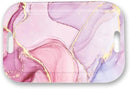 Serving Trays with Handles, 14.5 x 9.8 inch Rectangular Plastic Tray for Restaurant, Kitchen, Painting of Pink and Gold Marble by CozyNest Decor