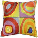 Kandinsky Modern Pillow Cover - Quadrate II | Mid Century Chair Cushions | Abstract Pillows | Contemporary Pillowcase | Modern Accent Pillows | Hand Embroidered Cushion | Wool Size 18x18 by CozyNest Decor