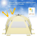 Oileus XX-Large Pop Up Beach Tent Sun Shelter for 5-6 Person Portable Sun Shade Instant Tent for Beach with Carrying Bag, Stakes, 6 Sand Pockets, Anti UV for Fishing Hiking Camping Khaki by TinyTreasures Baby Boutique