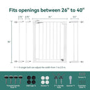Babelio Baby Gate for Doorways and Stairs, 26''-40'' Auto Close Dog/Puppy Gate, Easy Install, Pressure Mounted, No Drilling, fits for Narrow and Wide Doorways, Safety Gate Door for Child and Pets by TinyTreasures Baby Boutique