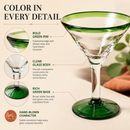 Mexican Hand Blown Martini & Margarita Glasses - Set of 4-10oz