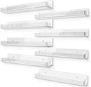 8 Pack 15 Inch Clear Acrylic Shelves, Clear Kids Floating Bookshelf for Kids Room, Modern Nail Polish Rack Sunglasses Essential Oil Picture Ledge Display Toy Storage Wall Shelf by TinyTreasures Baby Boutique