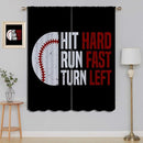 Baseball Blackout Curtains for Boy Girl Room Darkening Decor,Sport Theme Red and White Motto Dark Bedroom Living Room Home Rod Pocket Thermal Insulated Window Curtain/Drapes Panel,84x63 Inch… by TinyTreasures Baby Boutique