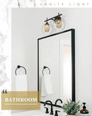 Black and Gold Bathroom Light Fixture, Farmhouse Wall Sconce Lighting with Clear Glass and Honeycomb Metal Shade, 2-Light Black Brass Vanity Light Over Mirror, AD-22001-2W-BK by CozyNest Decor
