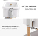 3 in 1 Baby Bassinet, Rocking Bassinet, Bedside Bassinet, 6-Height Adjustable, Bassinet Bedside Sleeper, Bedside Bassient for Baby with Comfy Mattress, Breathable Mesh, Large Storage Basket by CozyNest Decor