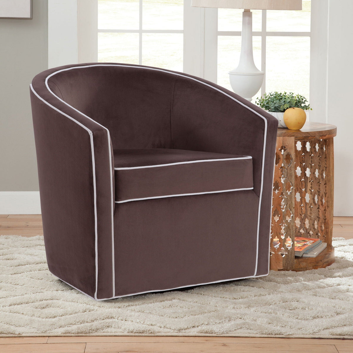 Kendall - Swivel Chair With Barrel Back Design, photo 7 of 18
