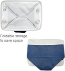 TheWarmHome Storage Bins for Shelves - 1 Pack 13.8x9.7x6.7 inch Collapsible Storage Basket for Organizing, Dog Toy Bin for Closet Organizer laundry Cloth Nursery (White & Jean Blue) by TinyTreasures Baby Boutique