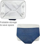 TheWarmHome Storage Basket for Organizing - Medium 3 Pack 14x10x7 inch Fabric Storage Cubes for Shelves with Rope, Collapsible Storage Bin for Organizer Closet Cloth Gift Toy (White & Jean Blue) by CozyNest Decor