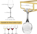 Xverycan Wine Glass Rack Under Cabinet, 8 Row Extreme Large Stemware Hanger, Metal Wine Goblet Holder, DIY Bar Glass Storage Rack for Bar Counter, Kitchen, Screws Included (Gold) by CozyNest Decor