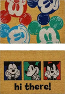 Gertmenian Disney Mouse Doormat Rug Front Door Coir Mat Welcome Home Indoor Outdoor Entryway Carpet, 2-Pack 20x34, Retro Mickey Faces/Hi There by CozyNest Decor