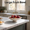 Decorative fruit bowl for Home Decor Large Modern Handicraft Key Bowl for Entryway Table Stylish Centerpiece Purse Bowl Pedestal bowl for Kitchen Counter Coffee Table(Artificial Stone Beige) by CozyNest Decor