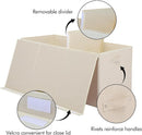 Extra Large Toy Box 167L, Sturdy Toy Storage Chest Organizer Bin Baskets with 2 Removable Divider for Boys, Girls, Kids, Nursery, Bedroom, Playroom, 35.5"x17" x17" (Linen Beige) by TinyTreasures Baby Boutique
