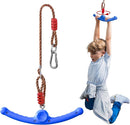 Ninja Swing-Twister 360° Spin Handle: Kids Slackline Accessories & Swing Attachment - Activate Ninja Powers with Epic Twist-Spin Flips! (Blue - Backyard/Playground Hang Toy) by TinyTreasures Baby Boutique