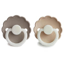 FRIGG Daisy Night SilkySoft Silicone Baby Pacifier | Made in Denmark | BPA-Free (Portobello/Croissant, 6-18 Months) by TinyTreasures Baby Boutique
