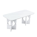 Modern Dining Table With Sleek Hollow-Out Frame And Accents