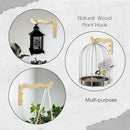 2-Piece Set of Wavy Wooden Wall Planters for Indoor Plants 6 Inch - Natural Plant Hook for Wall Plant, Wind Chimes, Flower Brackets, Patio Garden Decorations - Bracket Plant Hanger (Natural) by GreenHaven Gardens