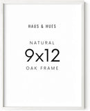 HAUS AND HUES 9x12 Picture Frame - 9 X 12 Frame Wooden Picture Frames for Crafts, 9x12 Frame Wood Picture Frames, 9 X 12 Picture Frame Natural Wood Frames,12x9 Picture Frame Wood (White Oak Frame) by CozyNest Decor