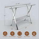 JAUREE Clothes Drying Rack 2 Tiers, Heavy Duty Drying Rack Clothing Folding Indoor Outdoor, Stainless Steel Laundry Drying Rack, Foldable Garment Rack with 20 Windproof Hooks (84 Inches) by CozyNest Decor