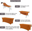 IVAPUPU 2 Pack 6FT Table Cloth for Rectangular Fitted Events Stretch Caramel Table Covers Washable Spandex Tablecloth Protector for Party, Wedding, Cocktail, Banquet, Festival by CozyNest Decor