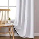ChrisDowa White 100% Blackout Curtains for Bedroom with Black Liner, 2 Thick Layers Total Blackout Thermal Insulated Grommet Window Curtains 2 Panels Set (Pure White, 52 x 84 Inch) by TinyTreasures Baby Boutique