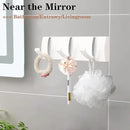 Folding Coat Hooks, Wall Mounted Coat Rack with 3 Retractable Hooks, Heavy Duty Towel Rack for Bathroom Wall Hook for Hanging Clothes Bathrobe, Stainless Steel Coat Hanger for Entryway(White) by CozyNest Decor