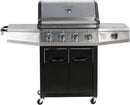 MASTER COOK 4 Burner Gas Grill, 52,000BTU Cabinet Style Grill, Propane Grill with Side Burner, Built with Stainless Steel (Black) by GreenHaven Gardens