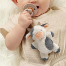 Itzy Ritzy Pacifier & Lovey Set - Natural Rubber Pacifier with Stuffed Animal Lovey - Detachable Plush Cow Binky Holder & Coordinating Natural Rubber Binky, Ideal for Ages 0-6 Months (Cow) by TinyTreasures Baby Boutique
