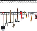 WellMade 64'' Adjustable Garden Tool Organizer, Garage Storage System with Hooks, Wall Mount Tool Organization Rack, Black by GreenHaven Gardens