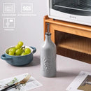 Sweejar Ceramic Olive Oil Dispenser Bottle, 20 Oz Relief Opaque Oil Cruet Protects Oil To Reduce Oxidation, Suitable for Storage Oil, Vinegar, Soy Sauce, Coffee Syrup, Liquids, Set of 1 (Gray) by CozyNest Decor