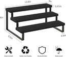YINMIT Wooden Display Riser Stand, Tiered Perfume and Cologne Organizer Stand, 3 Tier Spice Rack Organizer, Rustic Display Shelf for Candles (3 Tier,2Pack,Black) by CozyNest Decor
