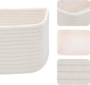 Small Storage Baskets for Organizing | Closet Organizer Bins | Shelf Toy Basket | Woven Rope Baskets | Cube Decorative Box | Shallow Basket | 11.5x7.5x4.7” | 3 Packs Off White by GreenHaven Gardens