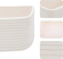Small Storage Baskets for Organizing | Closet Organizer Bins | Shelf Toy Basket | Woven Rope Baskets | Cube Decorative Box | Shallow Basket | 11.5x7.5x4.7” | 4 Packs Off White by CozyNest Decor