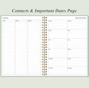 Daily Planner Undated - A5 To Do List Notebook Hourly Schedules, Spiral Appointment Planner for Women and Men, PVC Hardcover, Inner Pocket, Elastic Closure, 5.8" x 8.3", Green by TinyTreasures Baby Boutique