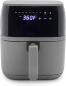 GreenLife Compact Electric Air Fryer Oven, 5.3 QT, PFAS-Free Ceramic Nonstick Drawer, 8 One Touch Digital Display, Easy View Window, Auto Shut-Off Timer, Dishwasher Safe Parts, 1500 Watts, Graphite by CozyNest Decor