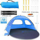 NXONE Beach Tent Sun Shade Shelter for 3/4/6 Person Person with UV Protection, Extended Floor, 3 Mesh Roll Up Windows & 8.0/8.5mm Fiberglass Rods丨Carry Bag Included by TinyTreasures Baby Boutique