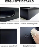 22 Inches Square Wood Ottoman Tray Black, Extra Large Wooden Serving Tray with Handles for Living Room, Serving Food Breakfast, Ottoman Coffee Table Couch Sofa Kitchen by CozyNest Decor