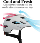Kids Bike Helmet, Youth Toddler Boys Girls Helmets, 2 Size Adjustable for Ages 2-3-5-8-14 Years, Child Helmet with Visor and LED Light, Lightweight Multi-Sport Bicycle Scooter Cycling Helmets by TinyTreasures Baby Boutique