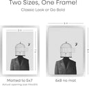 Homeforia Silver Photo Frame 6x8, High End Metal 6 x 8 Silver Picture Frames with Mat 5 x 7, 6by8 Desk Frame Matted to 5x7 inch Art, 6 by 8 Wall or Tabletop Frames, Tempered Glass, Wall Kit, Set of 1 by CozyNest Decor