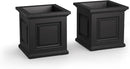 Mayne Nantucket 16-Inch Square Planter, 2-Pack – Self-Watering, Weather-Resistant Planter for Flowers – Durable Outdoor Design for Patio, Porch, or Entryway by GreenHaven Gardens
