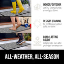 GORILLA GRIP 100% Waterproof All-Season WeatherMax Doormat, 47x35, US Designed Natural Rubber, Stain and Fade Resistant, Low Profile Indoor Outdoor Door Mats, Easy Clean Patio Mat, Light Gray Bones by CozyNest Decor