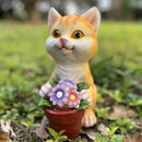 YODY Solar Garden Statues Outdoor Decor- Yard Decorations for Patio, Balcony, Backyard, Lawn Ornaments - Cat Statue with Flower Pot- Unique Cat Lover Gifts for Mom, Grandma, Women by GreenHaven Gardens
