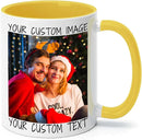 Ship Next Day Custom Mug Design Your Own Photo Text Personalized Picture Gifts for Women Men Customized Gifts Idea Personalized Coffee Mugs 11oz Yellow Handle by TinyTreasures Baby Boutique