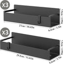 6 Pack Magnetic Spice Rack Organizer for Refrigerator and Oven, Black Fridge Organizers and Storage for Kitchen by CozyNest Decor